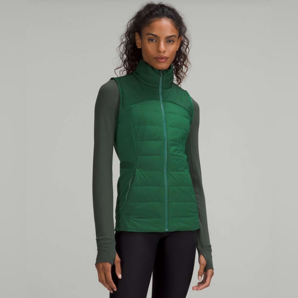 lululemon Down for It All Vest, Sz 8, Everglade Green *Like New